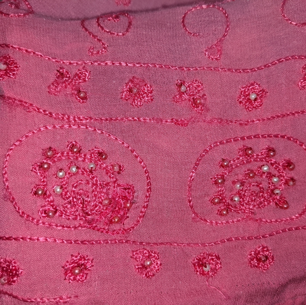Gorgeous beaded and embroidered pink top